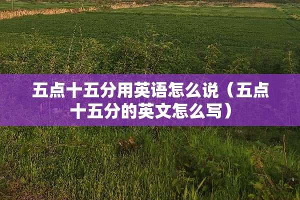 五点十五分用英语怎么说（五点十五分的英文怎么写）