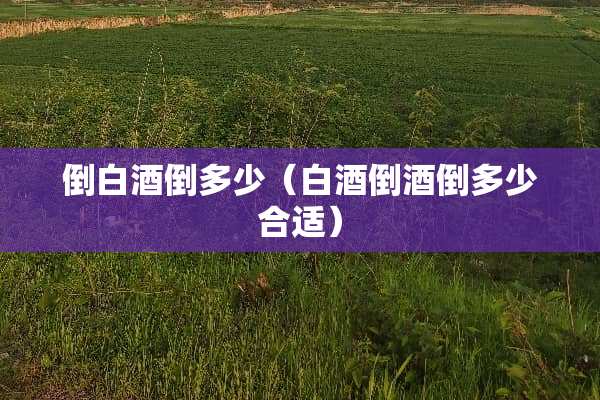 倒白酒倒多少（白酒倒酒倒多少合适）