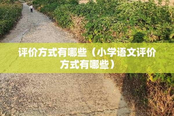 评价方式有哪些（小学语文评价方式有哪些）