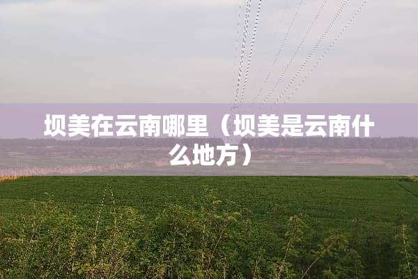 坝美在云南哪里（坝美是云南什么地方）