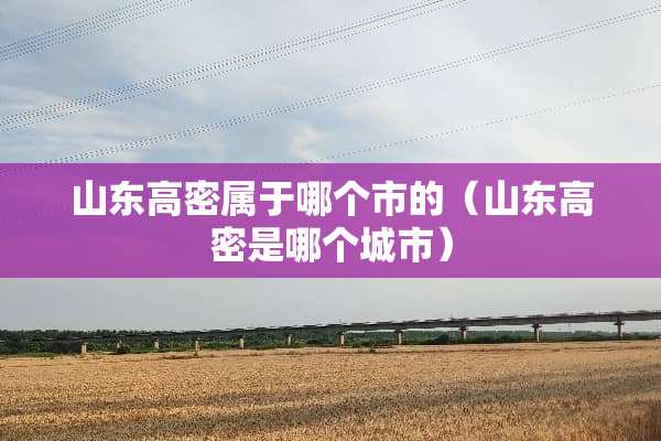 山东高密属于哪个市的（山东高密是哪个城市）