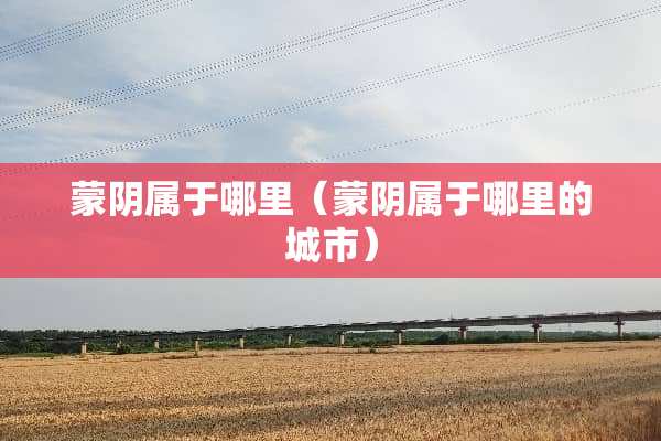 蒙*属于哪里（蒙*属于哪里的城市）