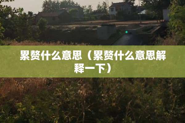 累赘什么意思（累赘什么意思解释一下）