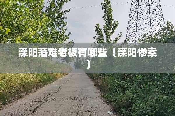 溧阳落难老板有哪些（溧阳**）