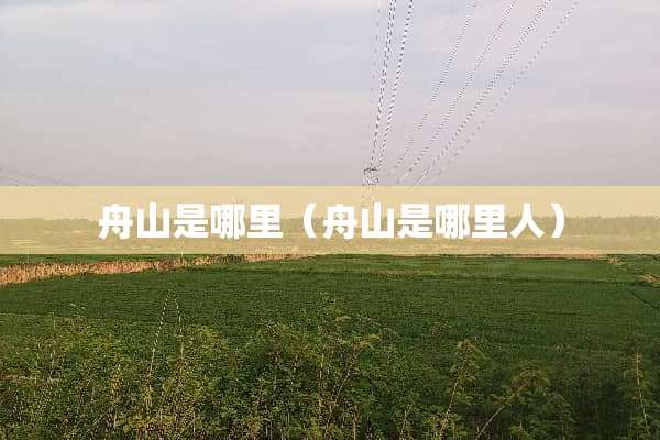舟山是哪里（舟山是哪里人）
