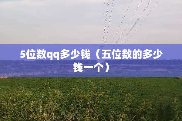 5位数qq多少钱（五位数的多少钱一个）