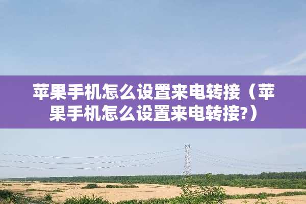 苹果手机怎么设置来电转接（苹果手机怎么设置来电转接?）