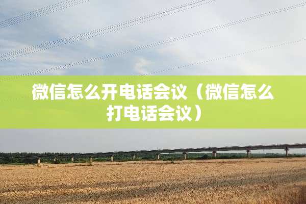 微信怎么开电话会议（微信怎么打电话会议）