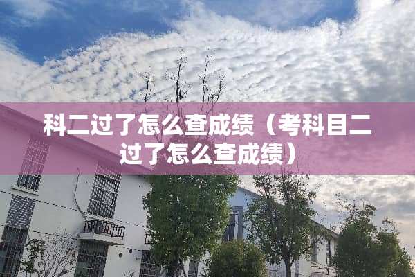 科二过了怎么查成绩（考科目二过了怎么查成绩）