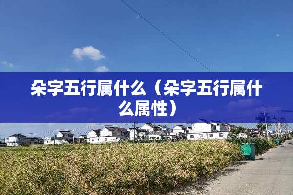 朵字五行属什么（朵字五行属什么属性）