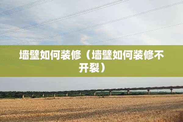 墙壁如何装修（墙壁如何装修不开裂）