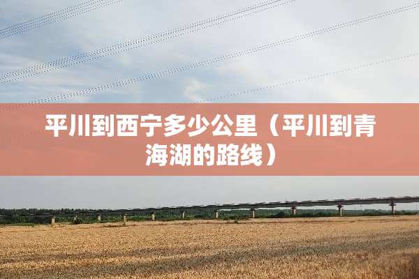 平川到西宁多少公里（平川到青海湖的路线）