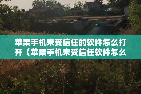苹果手机未受信任的软件怎么打开（苹果手机未受信任软件怎么打开设置）