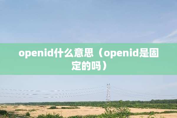 openid什么意思（openid是固定的吗）