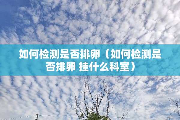 如何检测是否排卵（如何检测是否排卵 挂什么科室）