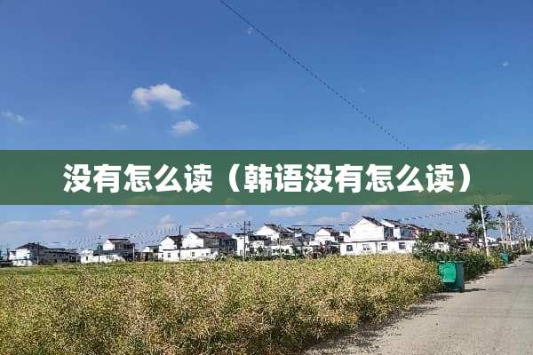 没有怎么读（韩语没有怎么读）
