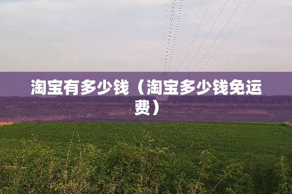 淘宝有多少钱（淘宝多少钱免运费）