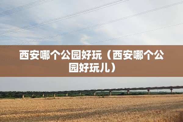 西安哪个公园好玩（西安哪个公园好玩儿）