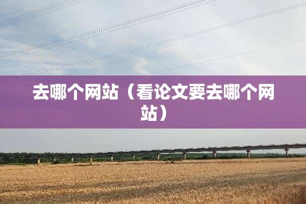 去哪个网站（看论文要去哪个网站）