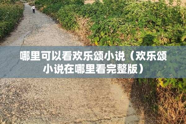 哪里可以看欢乐颂小说（欢乐颂小说在哪里看完整版）