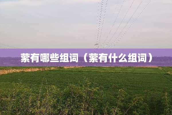 萦有哪些组词（萦有什么组词）