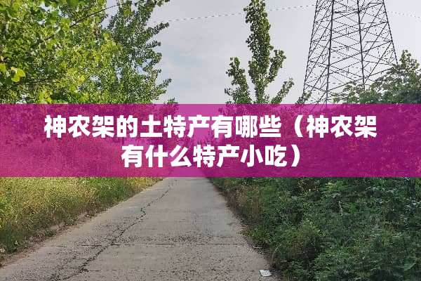 神农架的土特产有哪些（神农架有什么特产小吃）