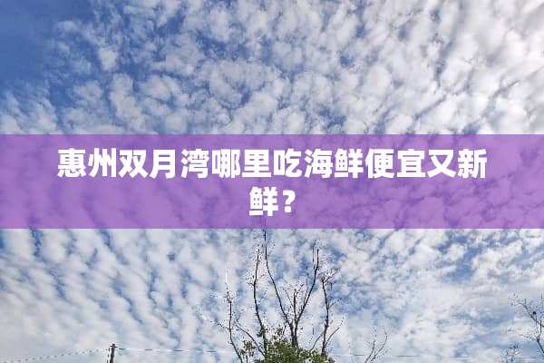 惠州双月湾哪里吃海鲜便宜又新鲜？