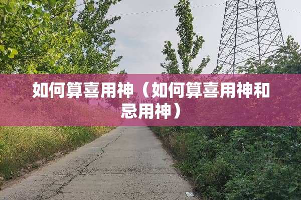 如何算喜用神（如何算喜用神和忌用神）