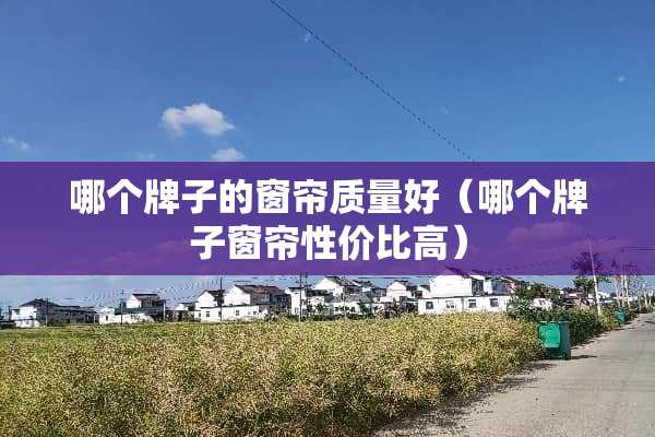 哪个牌子的窗帘质量好（哪个牌子窗帘性价比高）