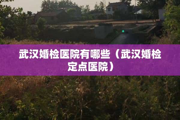 武汉婚检医院有哪些（武汉婚检定点医院）