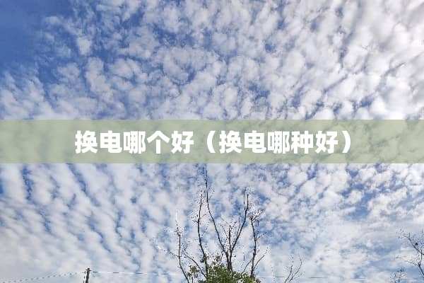 换电哪个好（换电哪种好）