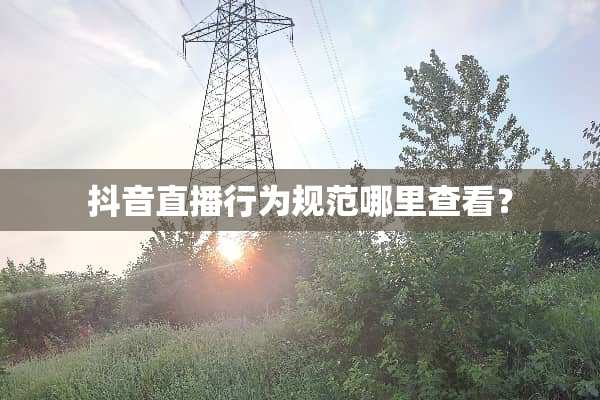 抖音直播行为规范哪里查看？