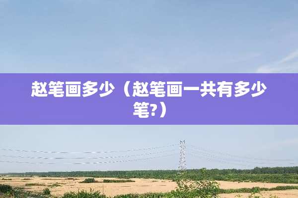 赵笔画多少（赵笔画一共有多少笔?）