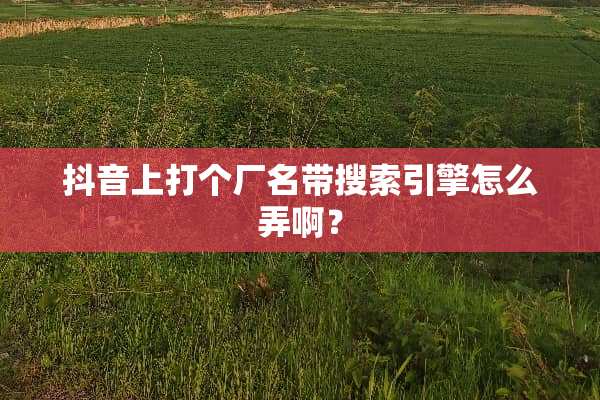 抖音上打个厂名带搜索引擎怎么弄啊？