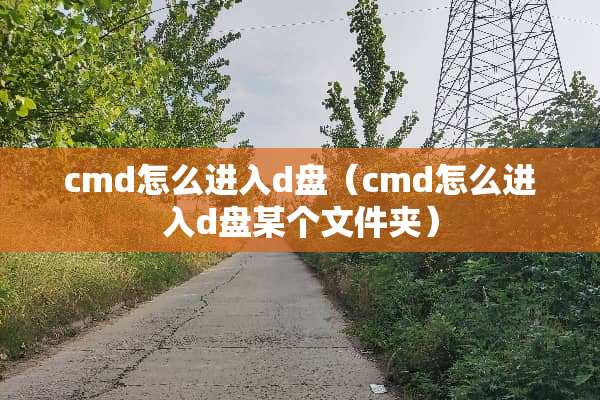 cmd怎么进入d盘（cmd怎么进入d盘某个文件夹）