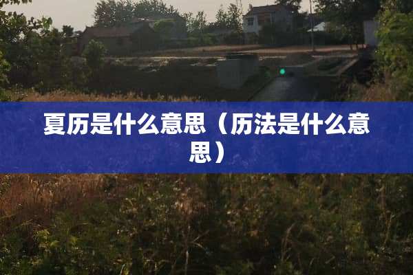 夏历是什么意思（历法是什么意思）
