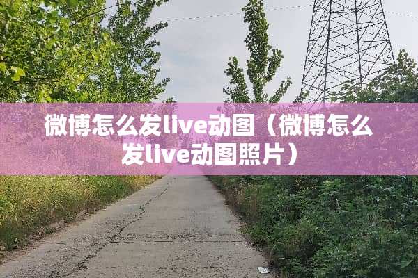 微博怎么发live动图（微博怎么发live动图照片）