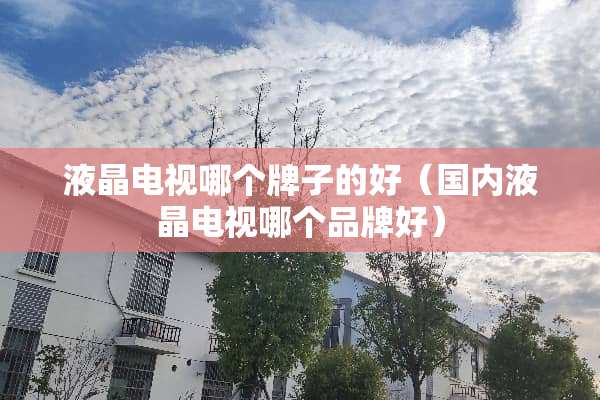 液晶电视哪个牌子的好（国内液晶电视哪个品牌好）