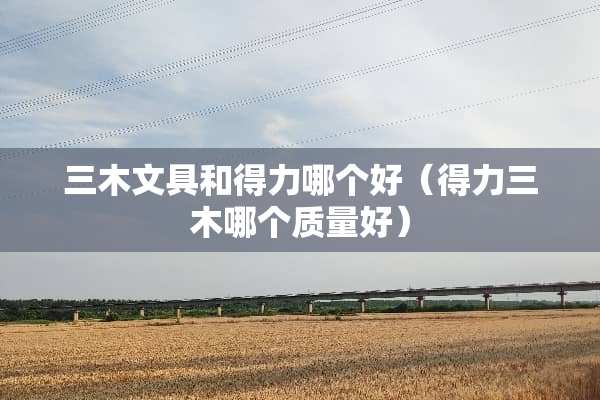 三木文具和得力哪个好（得力三木哪个质量好）