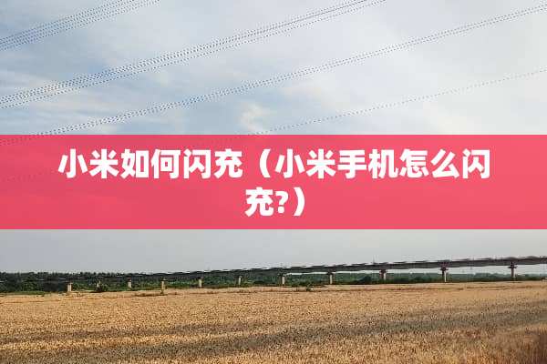 小米如何闪充（小米手机怎么闪充?）