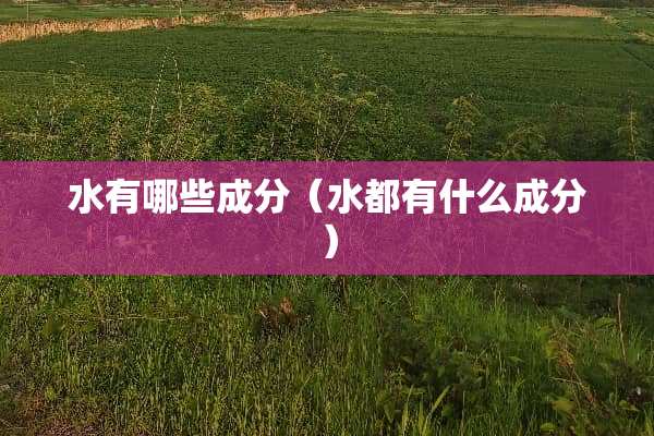 水有哪些成分（水都有什么成分）