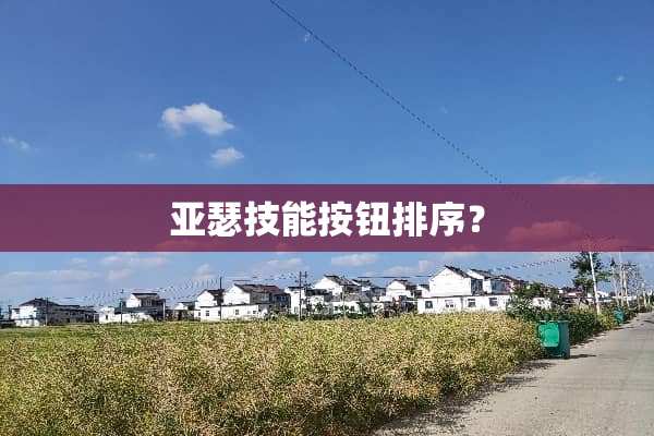 亚瑟技能按钮排序？