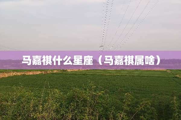 马嘉祺什么星座（马嘉祺属啥）