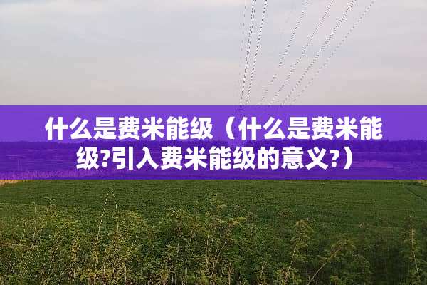 什么是费米能级（什么是费米能级?引入费米能级的意义?）