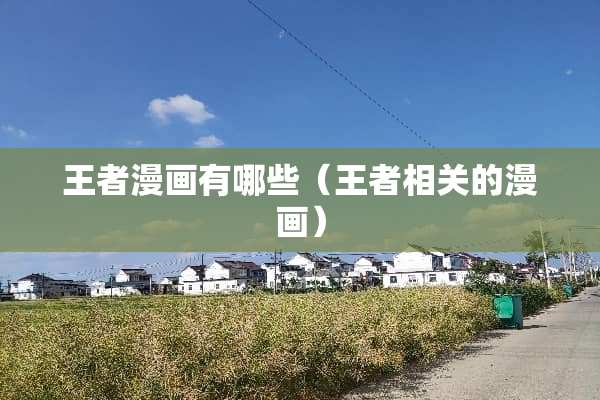 王者漫画有哪些（王者相关的漫画）