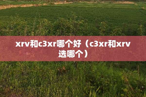 xrv和c3xr哪个好（c3xr和xrv选哪个）
