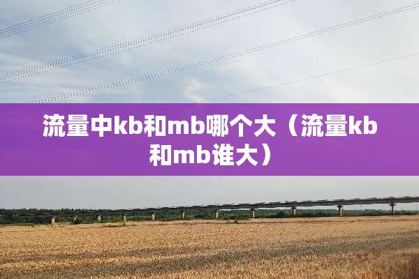 流量中kb和mb哪个大（流量kb和mb谁大）
