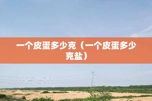 一个皮蛋多少克（一个皮蛋多少克盐）