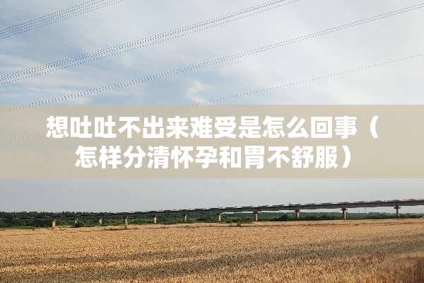 想吐吐不出来难受是怎么回事（怎样分清怀孕和胃不舒服）