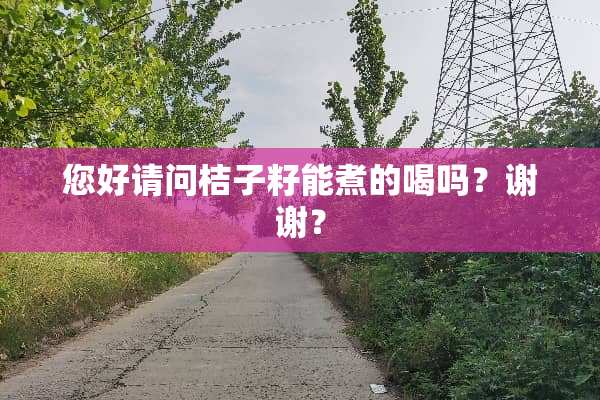您好请问桔子籽能煮的喝吗？谢谢？